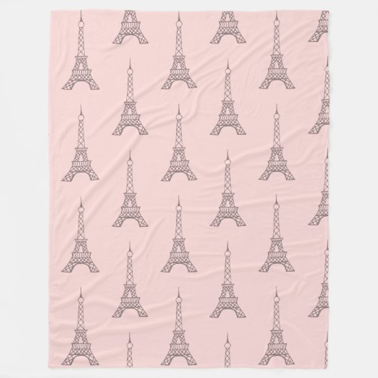 Polaire Couverture Eiffel Tower Rose Tendre Cadeau (Devant)
