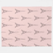 Polaire Couverture Eiffel Tower Rose Tendre Cadeau (Devant (Horizontal))