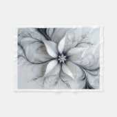 Polaire Couverture Élégance Florale Argentée (Devant (Horizontal))