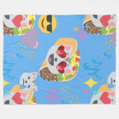 Polaire couverture émoticônes du chat taco (Devant (Horizontal))