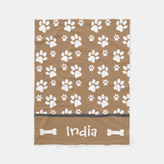 Polaire Couverture Empreinte de patte de chien personnalis