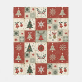 Polaire Couverture en flanelle à motif patchwork de Noël (Devant)
