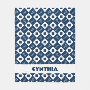 Polaire Couverture en Fleece à motif Argyle Bleu Marine de