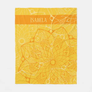 Polaire Couverture en laine Mandala Orange 2 Tons Personna