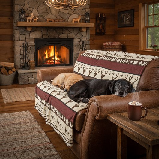 Polaire Couverture en laine motif bois d'automne