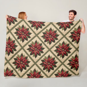 Polaire Couverture en laiton poinsettia