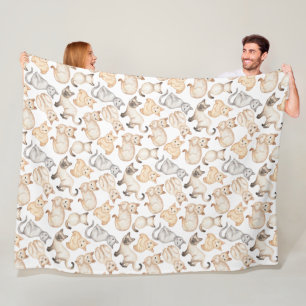 Polaire Couverture en molette Kitty 60x80