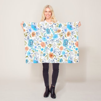 Polaire Couverture en molleton à bouquet floral aquarelle