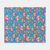 Polaire Couverture en molleton à coeurs aquarelle multicol (Devant (Horizontal))