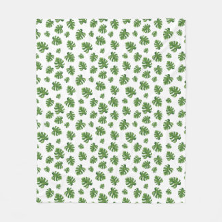 Polaire Couverture en molleton à feuille de Monstera