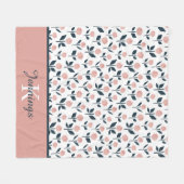 Polaire Couverture en molleton à fleurs monogrammée (Devant (Horizontal))