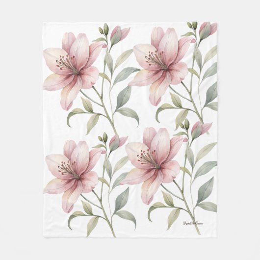 Polaire Couverture en molleton à fleurs rose blush esthéti (Devant)
