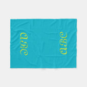 Polaire Couverture en molleton à monogramme bleu avec or (Devant (Horizontal))