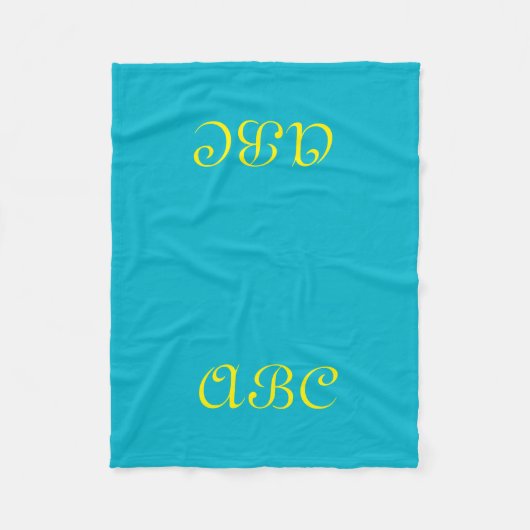 Polaire Couverture en molleton à monogramme bleu avec or (Devant)