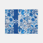 Polaire Couverture en molleton à monogramme bleu et blanc (Devant (Horizontal))
