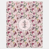 Polaire Couverture en molleton à monogramme féminin jardin (Devant)