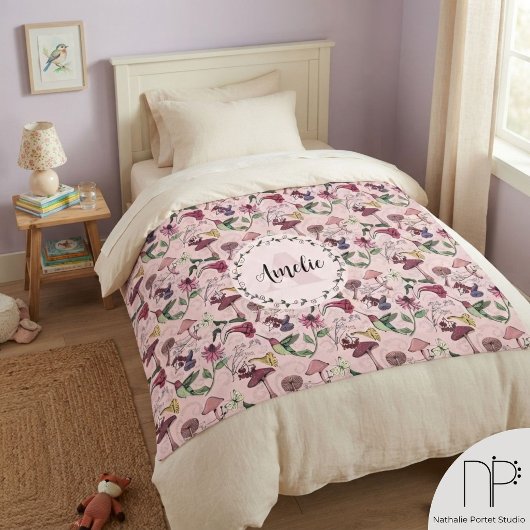 Polaire Couverture en molleton à monogramme féminin jardin