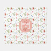 Polaire Couverture en molleton à monogramme floral pour fi (Devant (Horizontal))