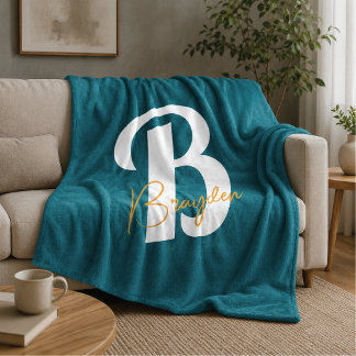 Polaire Couverture en molleton à monogramme minimaliste pe