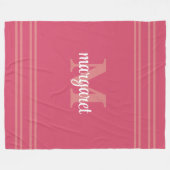Polaire Couverture en molleton à monogramme rose foncé fém (Devant (Horizontal))
