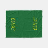 Polaire Couverture en molleton à monogramme vert foncé ave (Devant (Horizontal))
