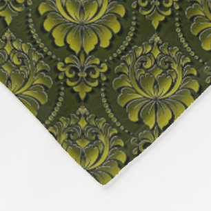 Polaire Couverture en molleton à motif damassé vert olive