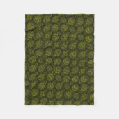 Polaire Couverture en molleton à motif damassé vert olive (Devant)