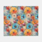Polaire Couverture en molleton à motif de fleurs texturées (Devant (Horizontal))