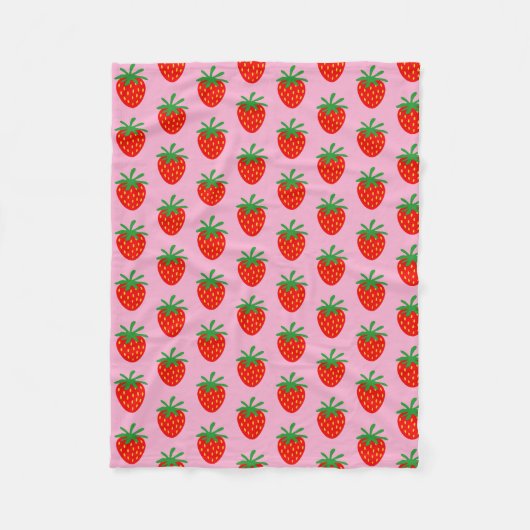 Polaire Couverture en molleton à motif de fraise rouge mig (Devant)