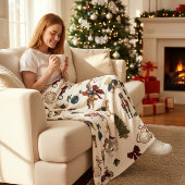 Polaire Couverture en molleton à motif de jouets de Noël v