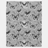 Polaire Couverture en molleton à motif de papillon gris (Devant)