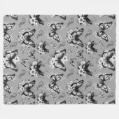 Polaire Couverture en molleton à motif de papillon gris (Devant (Horizontal))