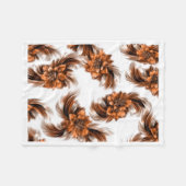 Polaire Couverture en molleton à motif floral orange bronz (Devant (Horizontal))