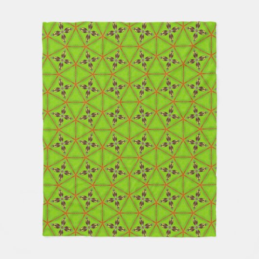 Polaire Couverture en molleton à motif géométrique vert  (Devant)