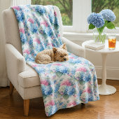 Polaire Couverture en molleton à motif hydrangea floral bl