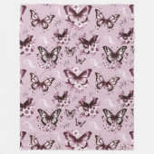 Polaire Couverture en molleton à motif papillon rose (Devant)