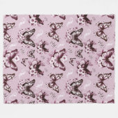 Polaire Couverture en molleton à motif papillon rose (Devant (Horizontal))
