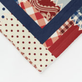 Polaire Couverture en molleton à motif patchwork rouge, bl (Coin)