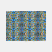 Polaire Couverture en molleton abstraite kaléidoscope bleu (Devant (Horizontal))