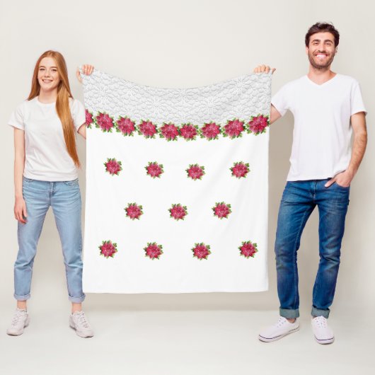 Polaire couverture en molleton au crochet floral (En situation)