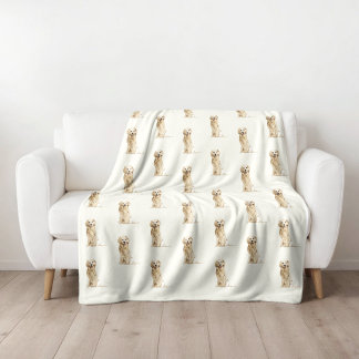 Polaire Couverture en molleton au motif de Golden Retrieve