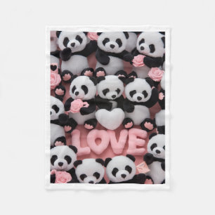 Polaire Couverture en molleton avec ours pandas mignons et