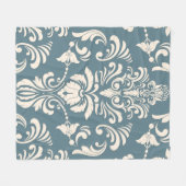 Polaire Couverture en molleton bleu et blanc Damas (Devant (Horizontal))