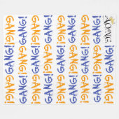 Polaire Couverture en molleton BLEU ET ORANGE, Grande 60" (Devant (Horizontal))