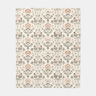 Polaire Couverture en molleton botanique gris rose neutre