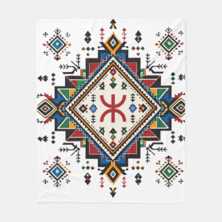 Polaire Couverture en molleton brodée marocaine amazighe |