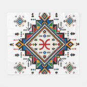 Polaire Couverture en molleton brodée marocaine amazighe | (Devant (Horizontal))