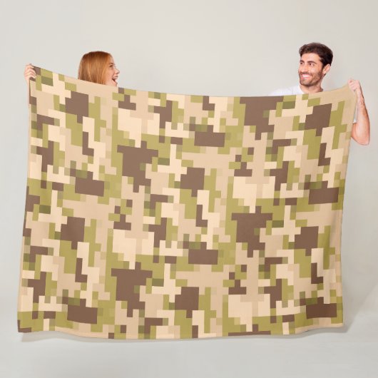 Polaire Couverture en molleton camouflage numérique marron (En situation)