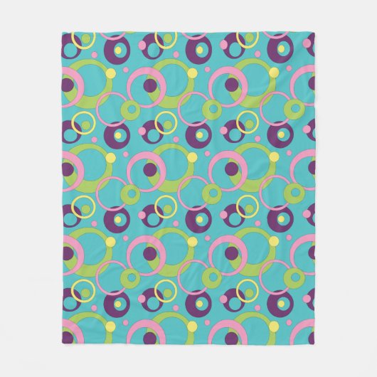 Polaire Couverture en molleton Cercles bleus funky (Devant)