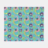 Polaire Couverture en molleton Cercles bleus funky (Devant (Horizontal))